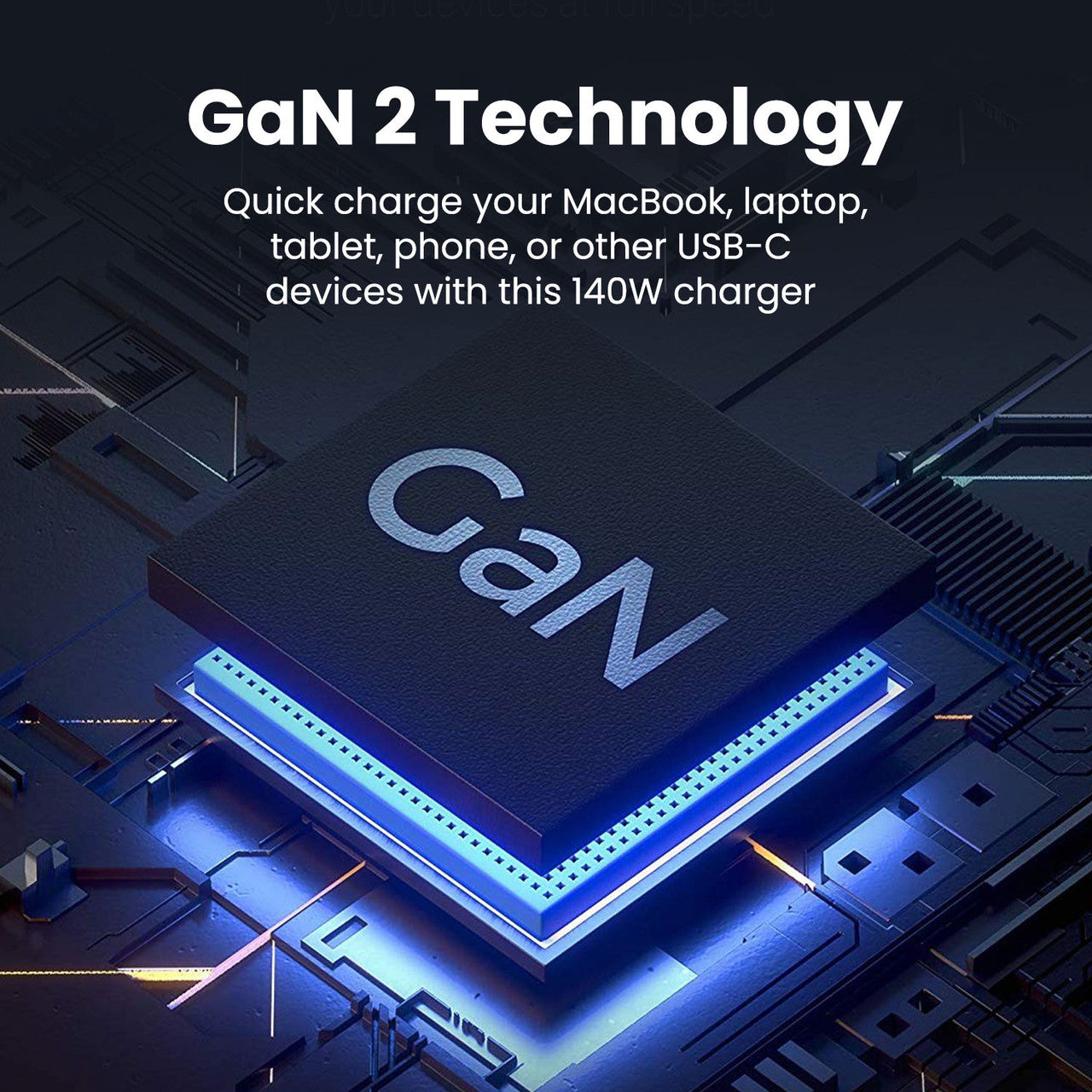 UPTab USB C 140W Laptop Charger, USB-C Fast Charger Compact, Dual USB C Ports GaN Tech, Type C PD 3.1 Wall Charger Adapter – Compatible with MacBook Pro, Lenovo, Dell XPS, iPhone 15 Plus/Pro Max, iPad